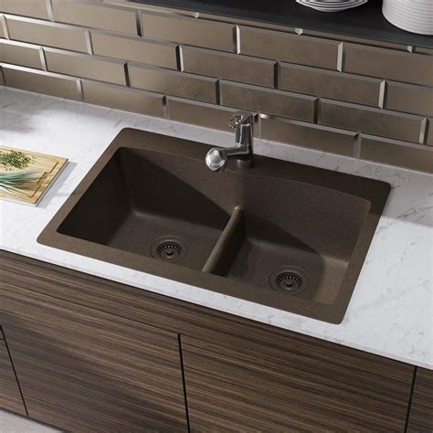 Kitchen sinks from lowe - Dimensions: 22" W x 25" L. Karran. Quartz Undermount 32.5-in x 19.25-in White Quartz Single Bowl Workstation Kitchen Sink. Model # QUWS-875-WH. Find My Store. for pricing and availability. 14. Mounting Type: Undermount. Number of Faucet Holes: None (customizable) 